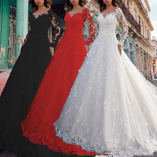 Женское вечернее платье с кружевом, цветочной вышивкой, А-силуэта, большим качелем, V-образным вырезом, длинными рукавами, застежкой-молнией сзади, для выпускного вечера, свадьбы, вечеринки, макси-платье