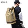 Fashion Canvas Sports Backpack Round Bucket Bag Travel Computer Backpack Men's Bag Leisure Bag