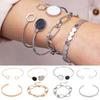 4 шт./компл. набор женских браслетов с мраморным отверстием, регулируемая длина, сплав, зажим-лобстер, ретро полая цепочка, женский браслет, набор, наручные выпускные повседневные украшения