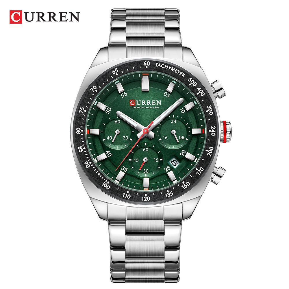 CURREN 8287 Мужские многофункциональные водонепроницаемые деловые часы с календарем