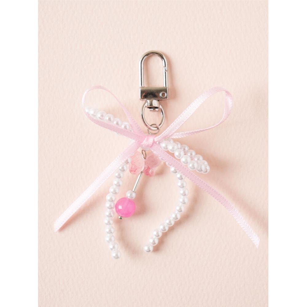 Брелок с бусинами из ленты Daiso