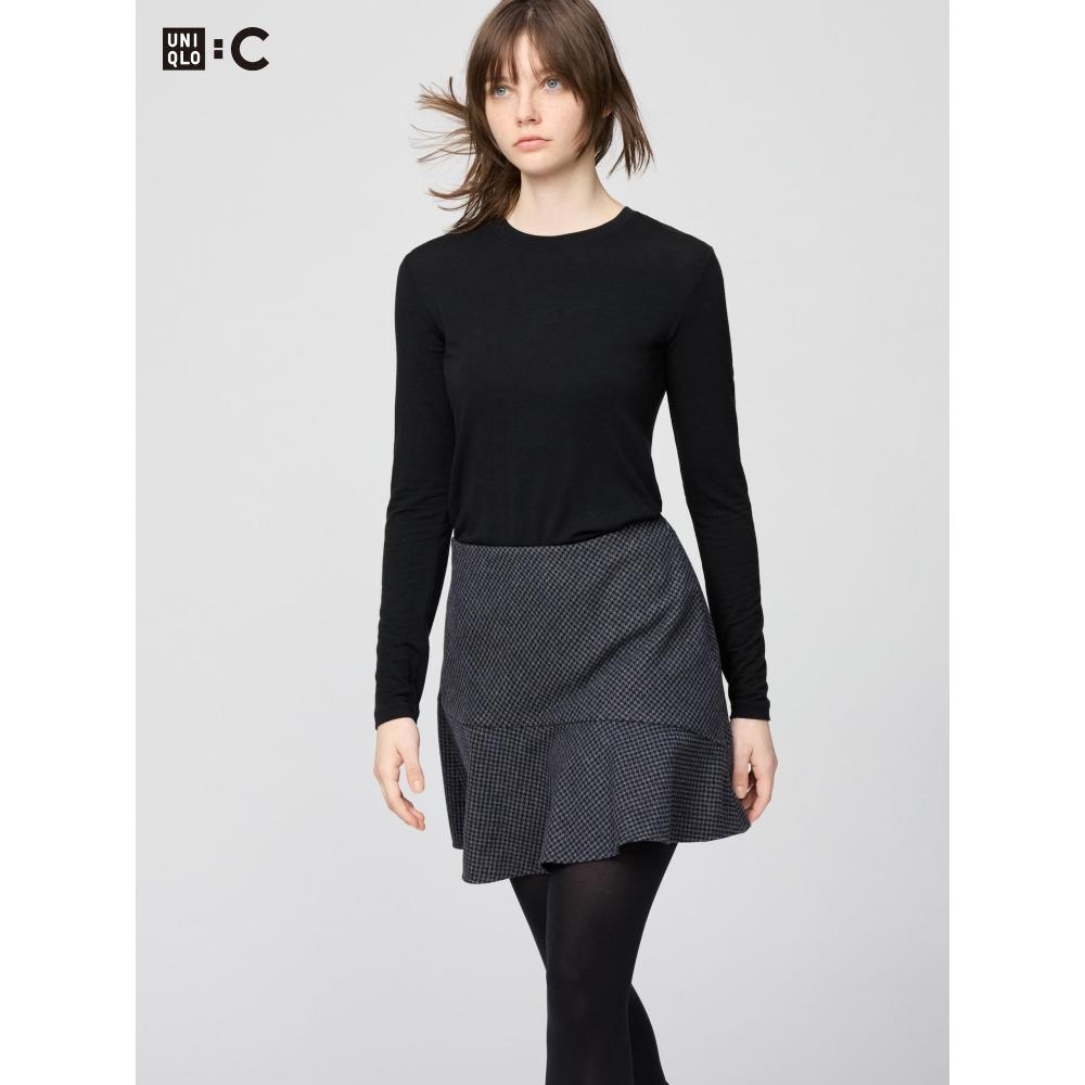 Uniqlo Футболка HeaTTech Cashmere Blend с круглым вырезом и длинным рукавом, очень теплая