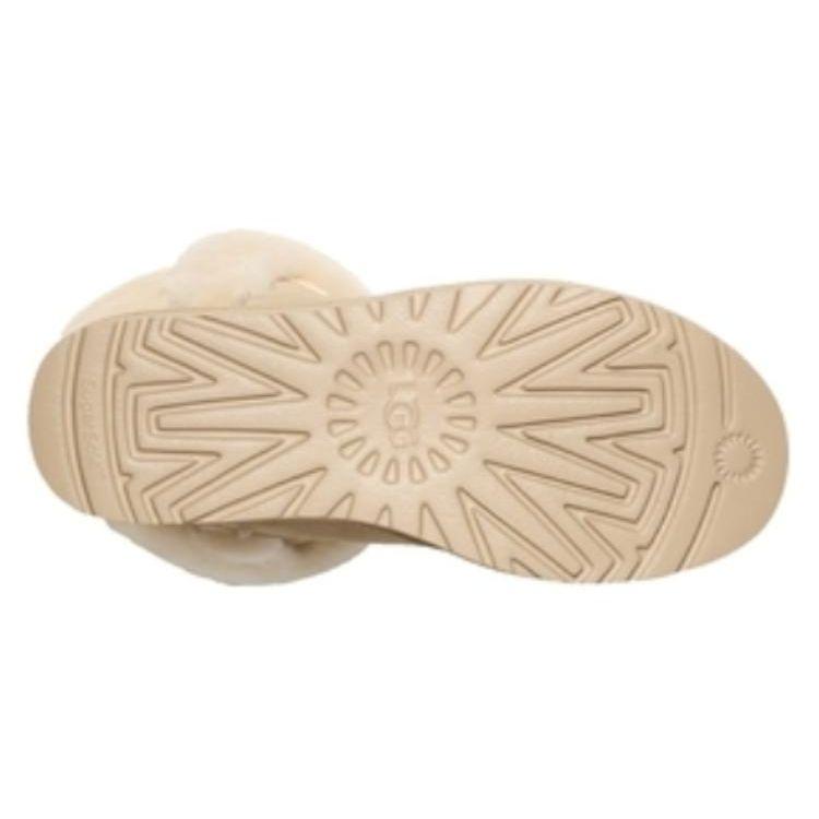 UGG Женские короткие зимние сапоги из овчины и меха с круглым носком, бежевые 1153512-SWD