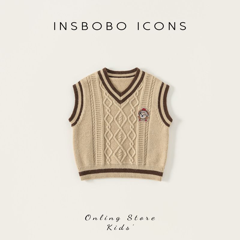[Teddy Bear Series] Insbobo Kidsren's Sweater 2026 Spring New Style Boys' Tops and Girls' Vests Trendy