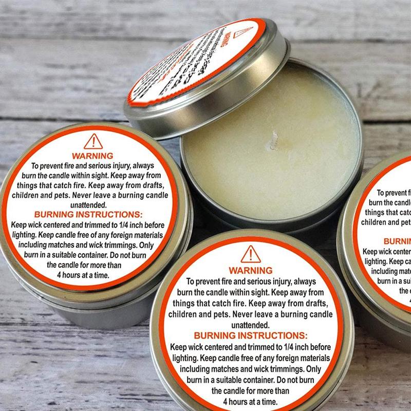 500Pcs Candle Warning Label Candle Jar Container Stickers Melting Safety Label