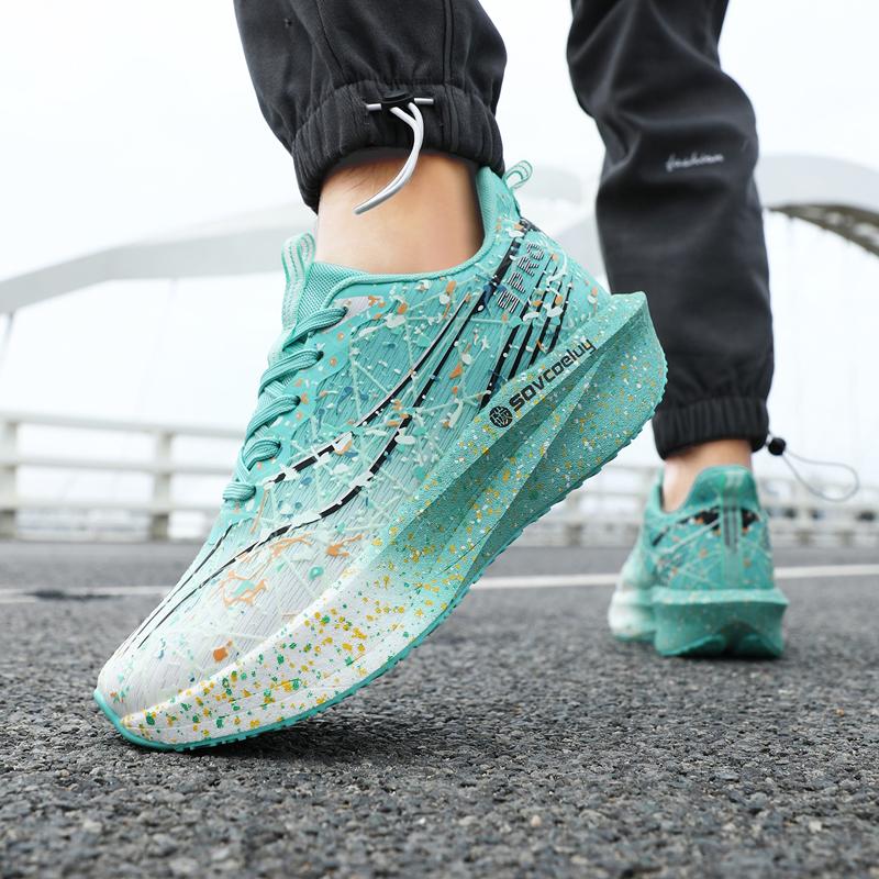 Fashion Lace-up Running Shoes Men Women Damping Sneakers Training Sports Shoes Anti-slip Thick-soled Trainers Breathable