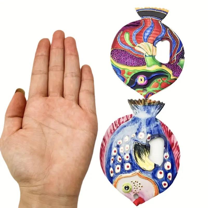 Смола Толстоголовая Рыба Открывалка для Бутылок Домашний Декор Креативный Портативный Магнит на Холодильник Сделай Сам Милая Кухонная Наклейка