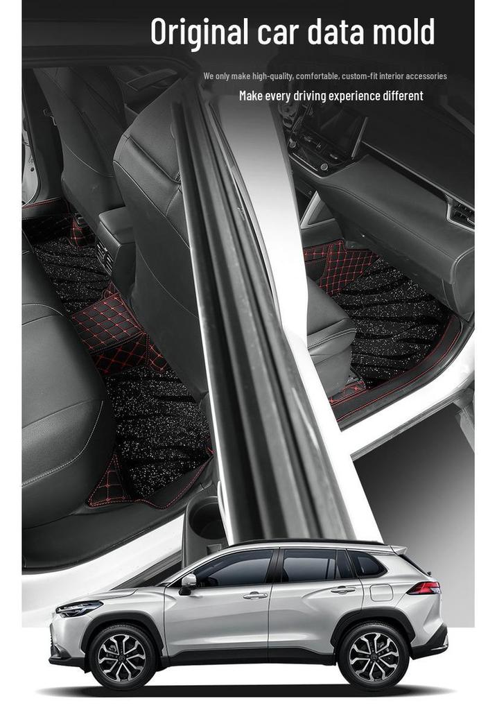 Кожаные коврики в салон с полным бортиком для Toyota RAV4 2021-2025