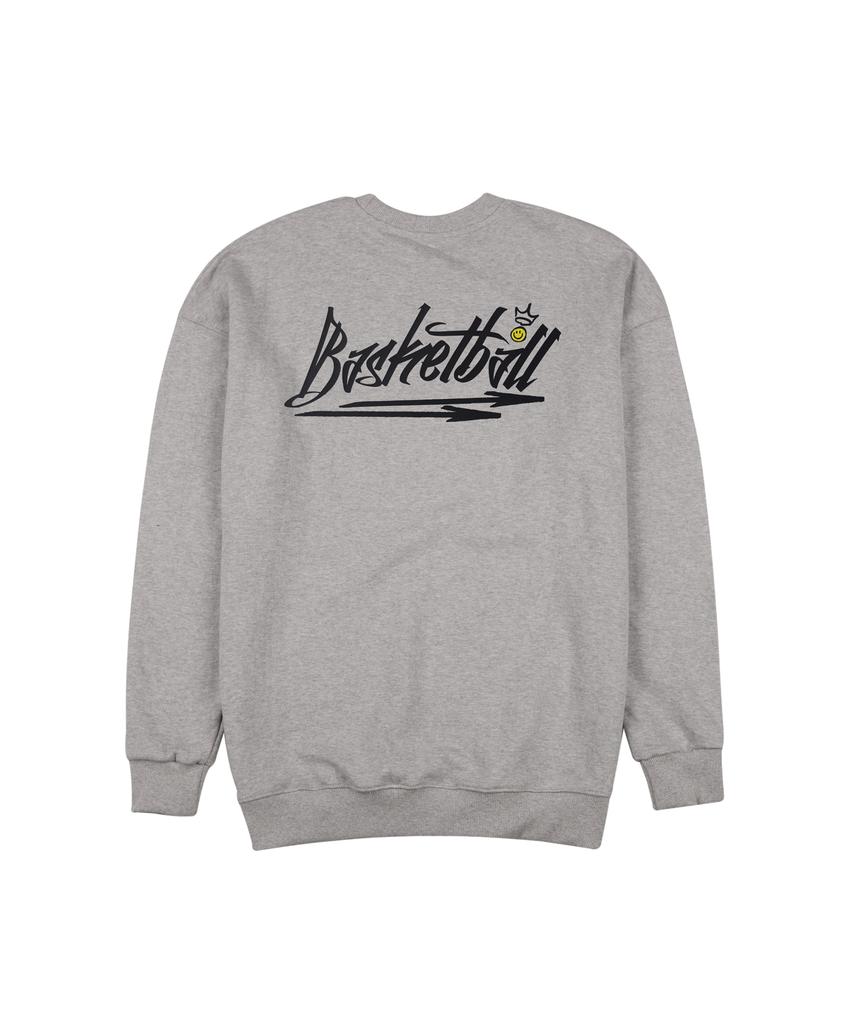 CREAM SODA LAB Худи с большим логотипом Basketball Arc Серый