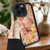 Phone case: 2D flat design, fits iPhone 18 17 16 15 14 13 Pro, cute little bunny and chick, perfect Christmas and Halloween holiday gift