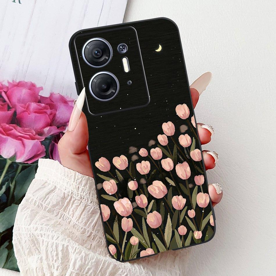 For Infinix Hot 30 5G Elegant Butterfly Cat Printed Phone Case For Infinix Hot30 5G X6832 Black Silicone Soft TPU Cases Bumpers
