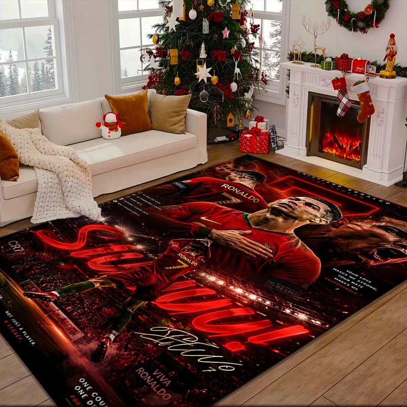1PC Man United Soccer Action Rug Game Carpet, Floor Mat for Bedroom Living Room Entryway Rug, Home Decor Idea Gift for Christmas birthday