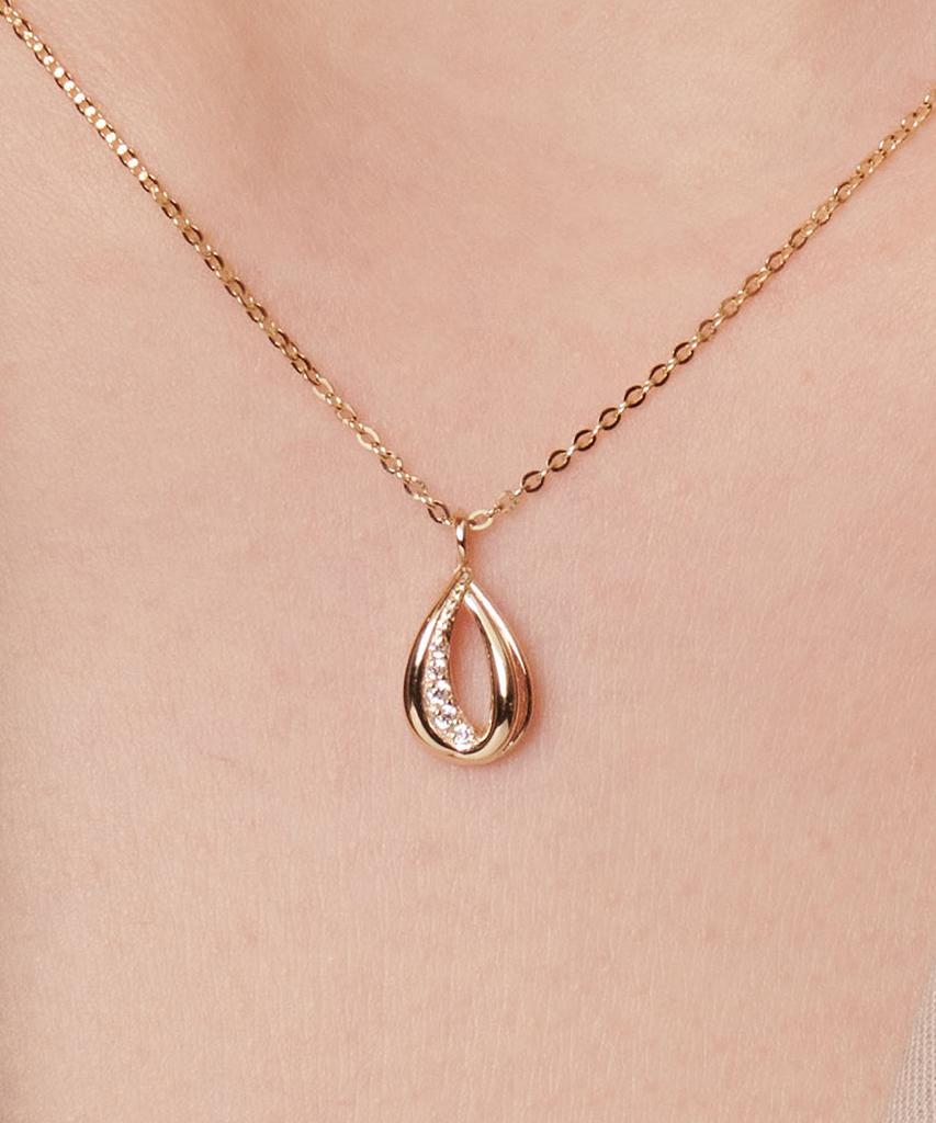 Loveenb [14K Gold] Modern Teardrop Necklace