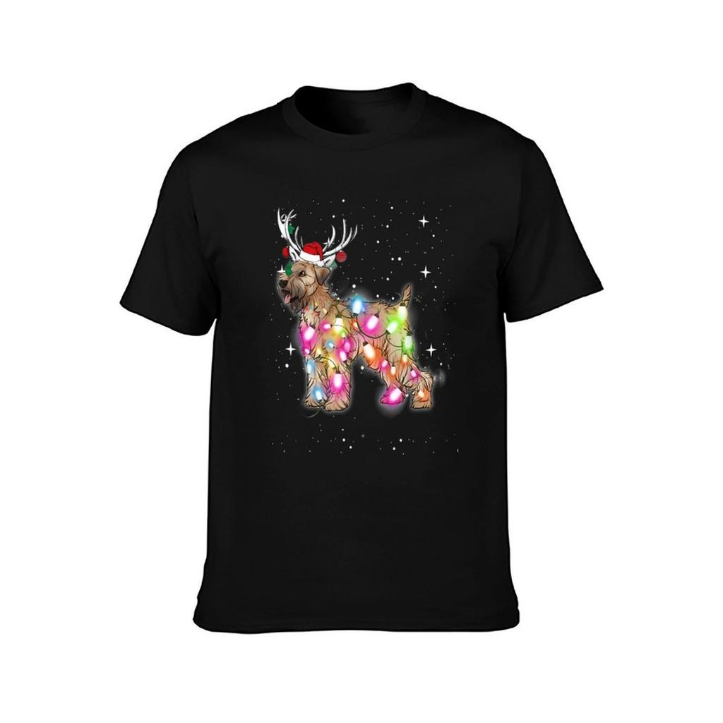 Christmas Lights Soft Coated Wheaten Terrier Dog T-Shirt man t shirt graphic t shirts for man cotton T-Shirt