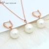 Fashion Round Imitation Pearl Drop Earrings Jewelry Sets For Women Temperament Wedding Party Elegant Gift