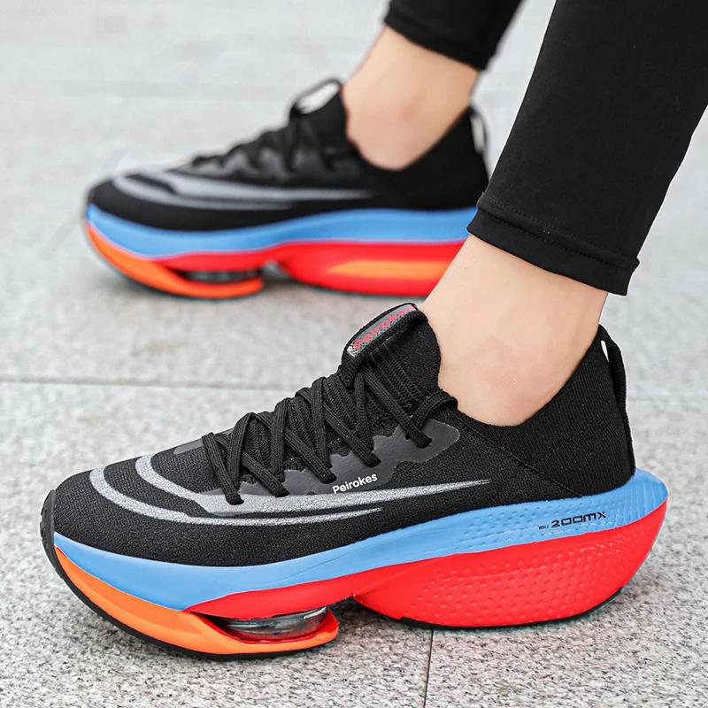 Кроссовки для бега по шоссе Карбоновая пластина Марафонские Летние спортивные кроссовки для мальчиков Толстая подошва Воздушная подушка Оригинальные кроссовки для бега