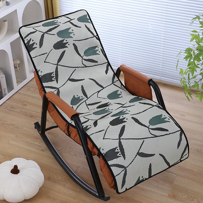Summer Rocking Chair Recliner Seat Cushion Backrest Integrated Nap Cushion Thickened Folding Chair Lazy Double Chair Cushion Cover