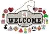 Welcome Sign Front Door Decorations Hanging Rustic Wood Seasonal Holiday Ornaments Housewarming GiftWall Hanging 17.5" Inches