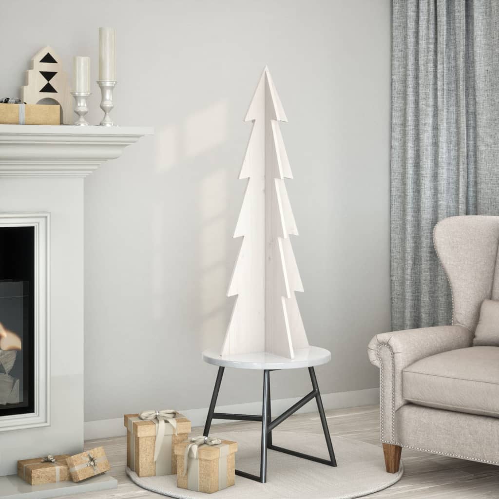 Christmas Tree for Decorating White 112 cm Solid Pine Wood