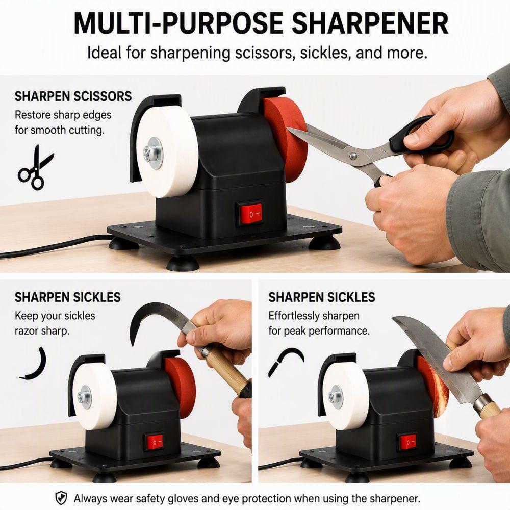 Abrasive Wheels Mini Bench Grinder Adjustable Speed Dual Wheel Grinder Desktop Grinding Machine