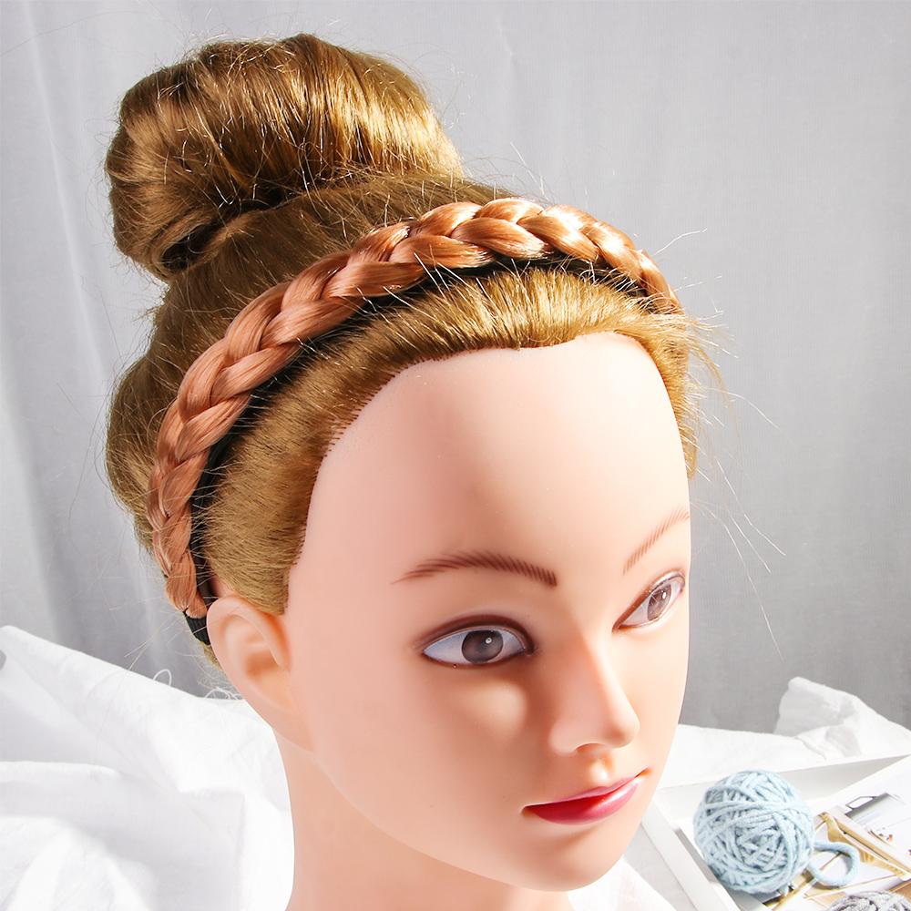 Эластичный головной убор Ободок для головы Повязка на голову с вплетенными прядями парика Резинки для волос Плетеная повязка на голову Синтетический парик