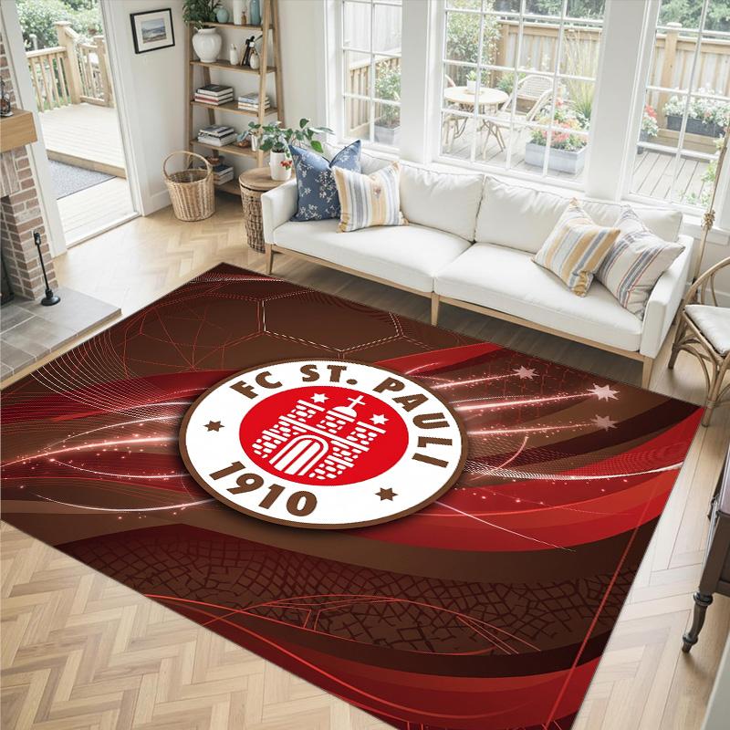 Fulham Football Design Crystal Velvet Carpet Cozy Non?Slip Printed Rug For Bedroom Living Room Entrance