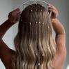 Women Headband with Imitation Pearls Tassel Droplet Design Wedding Hair Hoop Birthdays Parties Hair Accessory