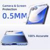 Чехол с закаленным стеклом для Samsung Galaxy Z Flip 7 Защитные стекла Ультратонкий Прозрачный Жесткий ПК Чехол для телефона для Z Flip7