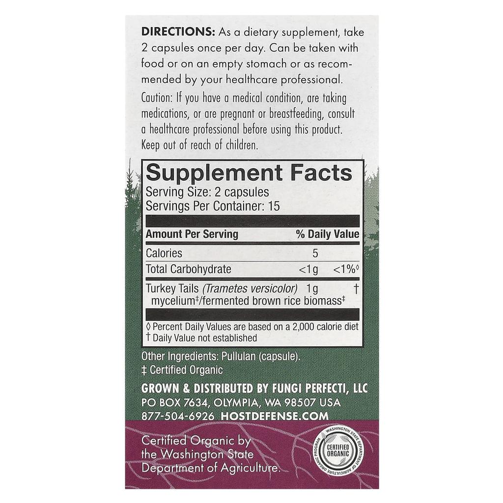 Mushroom, Cloud Mushroom, 30 Capsules (0.5 G Per Capsule)