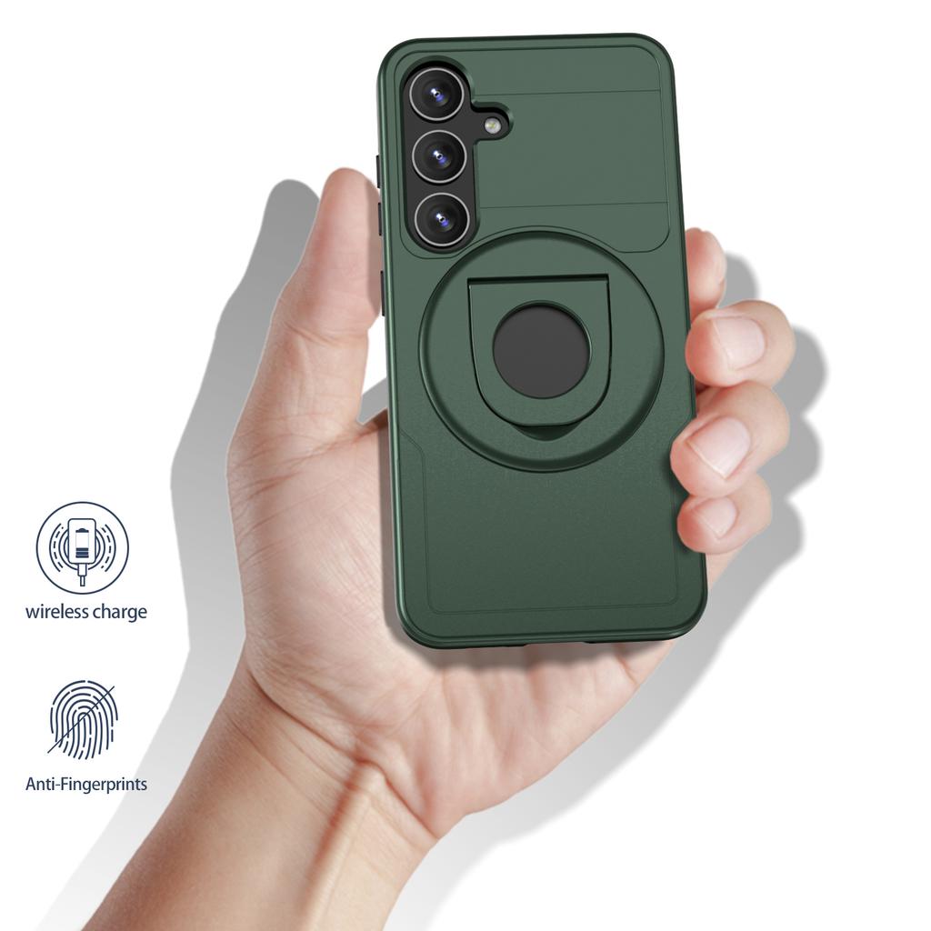 For Samsung Galaxy S25/S24 Magnetic Case Slide Camshield TPU + PC Kickstand Phone Cover