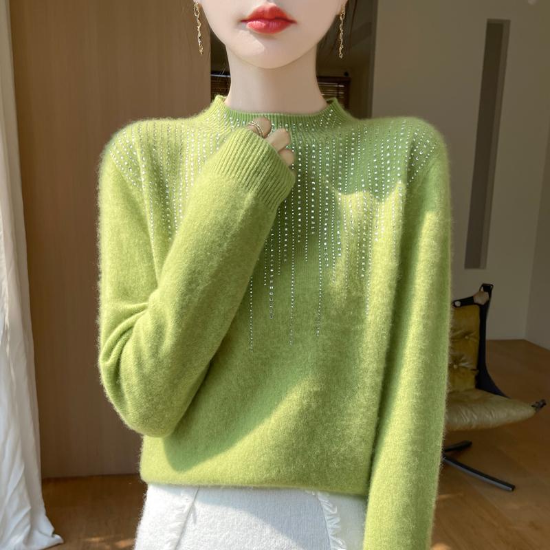 Женский кашемировый свитер Qinghe Cashmere 30% кашемир 70% шерсть Осень и Зима Пуловер Теплый и Модный
