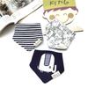 Soft Texture Drool Bibs Stripes Pattern Saliva Towels 3pcs Set Bandana Bibs  Burping Time