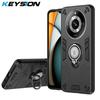 KEYSION Противоударный защитный чехол для Realme 11 Pro + 11 5G 11X, силиконовый + ПК с металлическим кольцом-подставкой, чехол для телефона для OPPO Realme 12 Pro + 5G