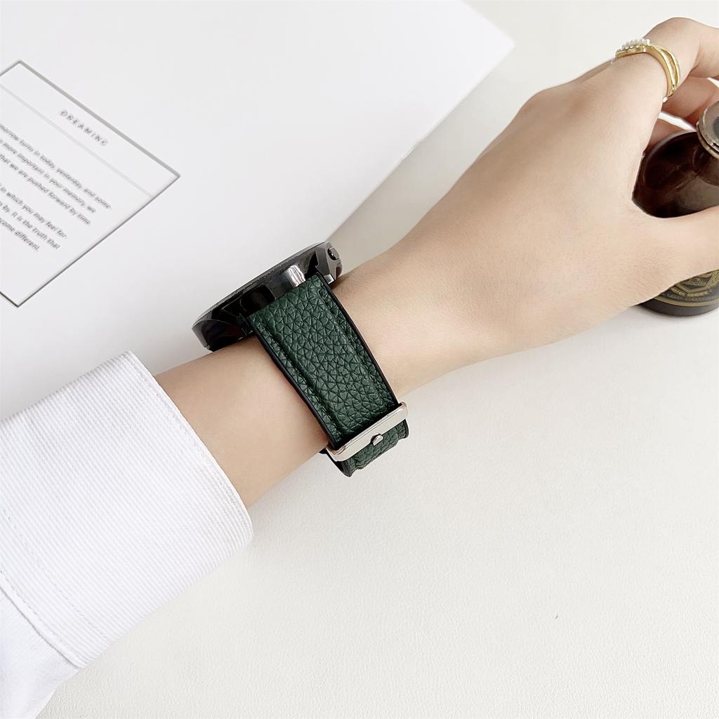 For Huawei Watch GT 5 41mm Watch Band 18mm Metal Buckle Litchi Texture Silicone Strap