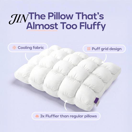 Comfortable Head Cushion Puff Cooling Pillow, Soft Breathable Quilted Sleeping Machine Yet Supportive Pillow Washable, Fluffy Cloud-like for Side And