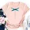 (Asian Size)Tee Top Dragonfly Lovely Trend Watercolor Clothing Casual Short Sleeve Women Print Lady Fashion T Shirt Female Graphic T-shirt