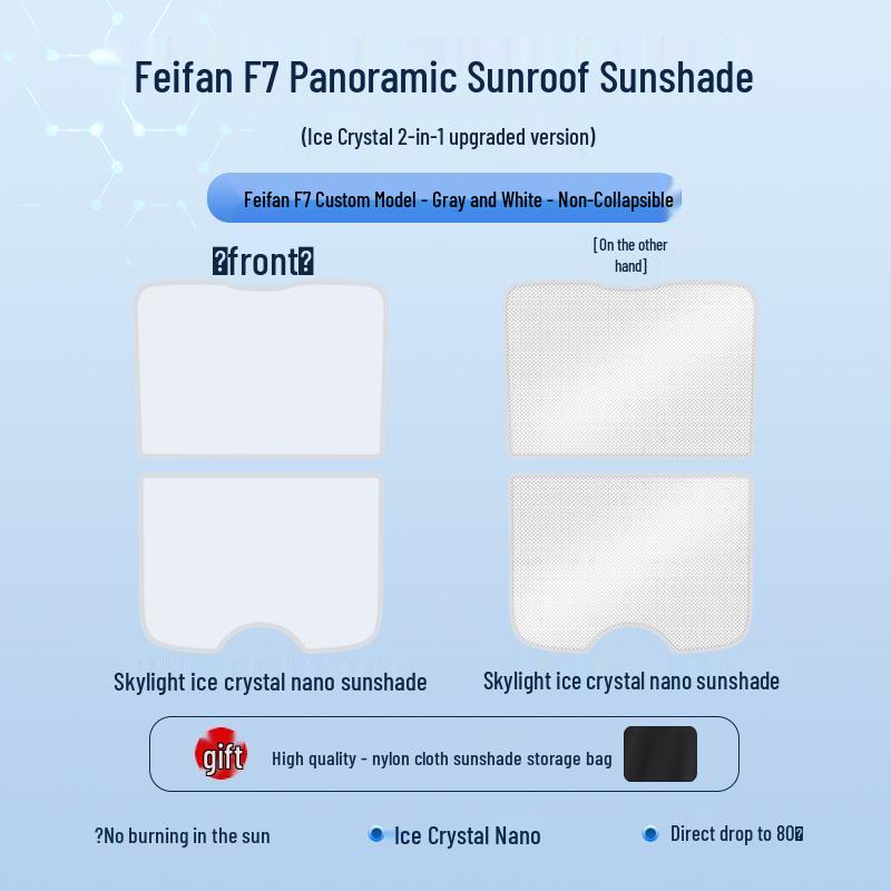 Feifan 23 Model F7 Radar Sunroof Ice Crystal Sunshade: Heat Insulation & Privacy Board.
