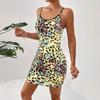 YYFS Women's Fashion Summer Spring Leopard Print Sleeveless Suspenders High Waist Casual Dresses
