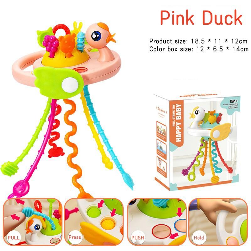 Детские игрушки Монтессори для сенсорного обучения, пальчиковые игрушки для раннего развития, игрушка 3 в 1, детский канат, мягкий силикон, от 0 до 12 месяцев