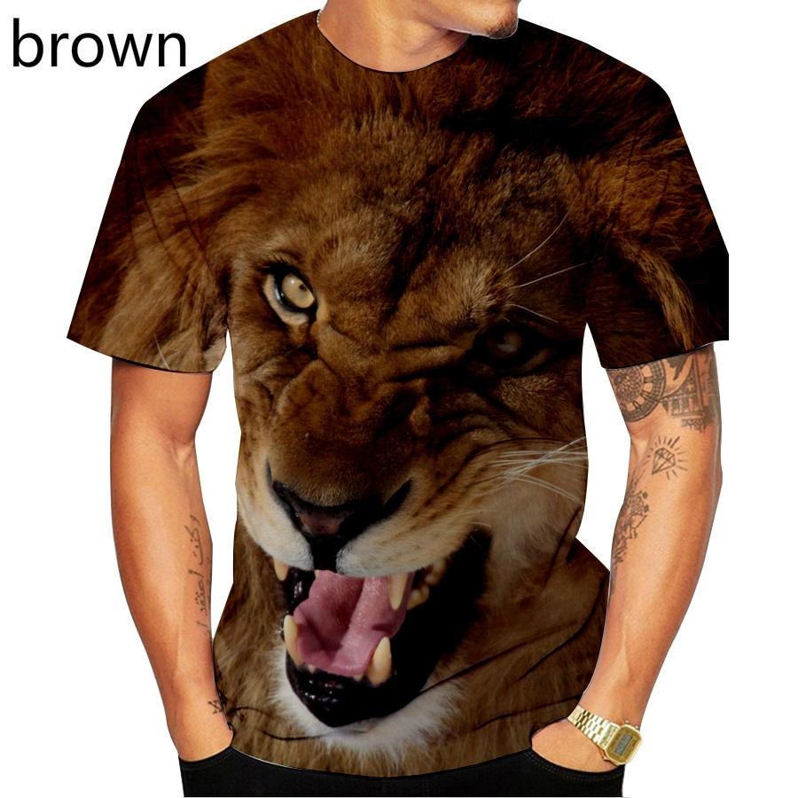 2025 Летняя мода 3D-печать Льва Футболка Мужская Женская Повседневная Короткие рукава Топы Дышащая Мягкая и удобная футболка