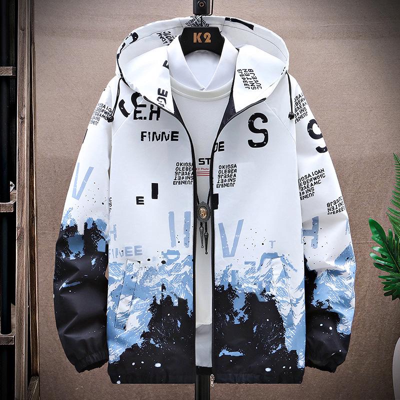 Мужская модная рабочая куртка с капюшоном в корейском стиле для подростков