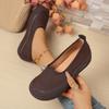 Fashion 2025 Romantic Companion Low Cut Single Shoes Round Toe Flat Heel Rubber Outsole Polyurethane Upper Striped Pattern Comfortable