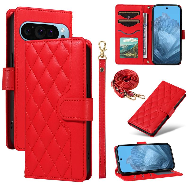 Кошелек-чехол с ремешком на шею из кожи для Google Pixel 9 Pro XL 9A 8 8A 7 7A 6A Pixel9 Pixel8 Pixel7 Сумка через плечо Чехол-книжка
