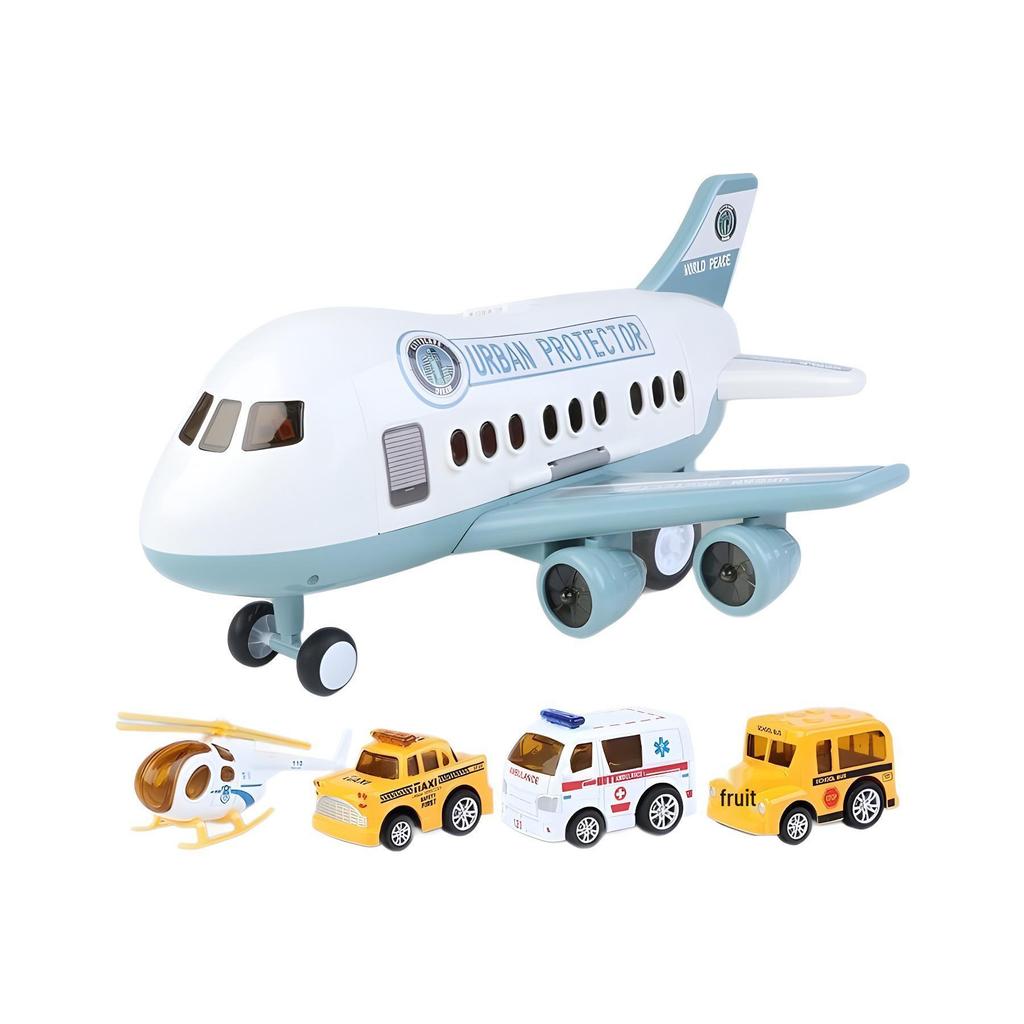 Extra Large Transforming Airplane Toy with Music and Storage Features for Kids