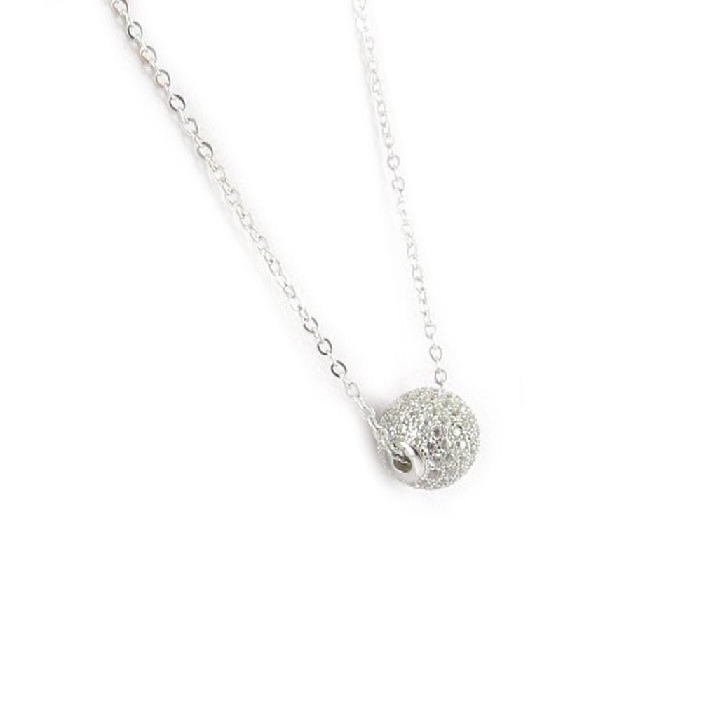 Les Trésors De Lily [L3908] - Silver Necklace 'Sissi' Silver White (rhodium-plated) - 10 Mm