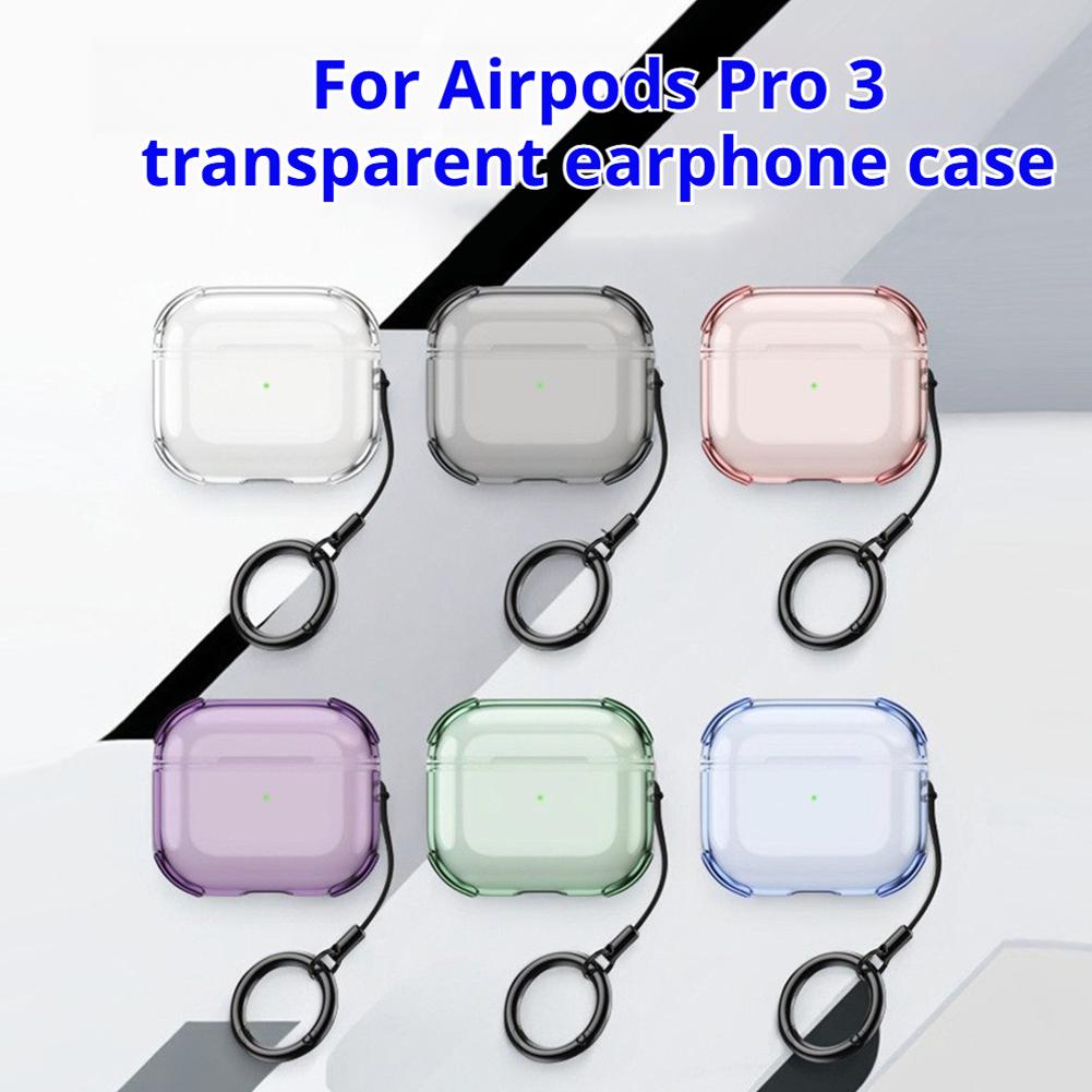 Прозрачный полный защитный чехол для Apple AirPods Pro 3, мягкий ТПУ, прозрачная крышка для наушников с брелоком для Airpods Pro 3