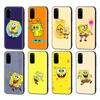 PB7 Little Cute Spongebob Black Sofe Case for iPhone 16 15 Plus 14 13 Pro 8 SE XR XS Max P30 Nova 5T Y5P Y6 Y7 Y8P Y9 Realme C30 C33 C31 VIVO Y36 V27