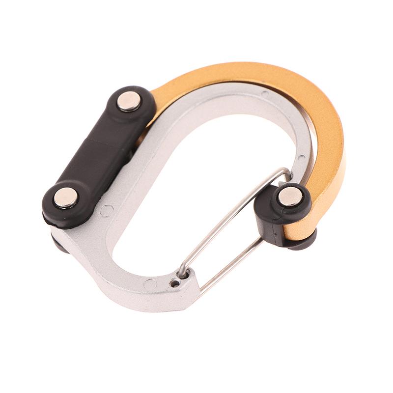Multifunctional Aluminum Alloy D Type Carabiner 360 Degree Rotary Quick-Hanging Carabiner Buckle Hybrid Gear Clip Outdoor Gadget