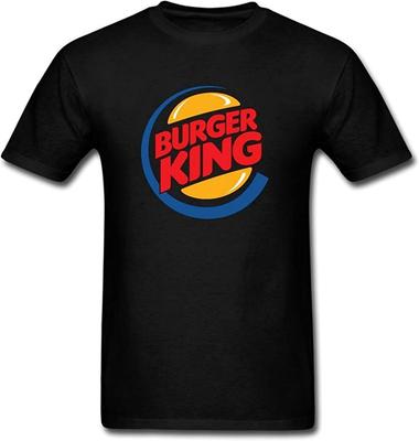 Мужская футболка Food Burger King Логотип Цветная Короткий рукав Черный