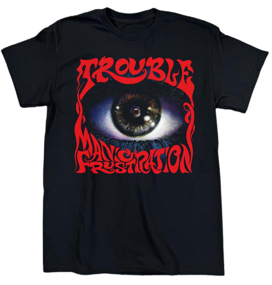 Trouble Band Маниакальное Расстройство Тяжелый Хлопок Черный S-5XL Футболка SE594 Унисекс Футболка